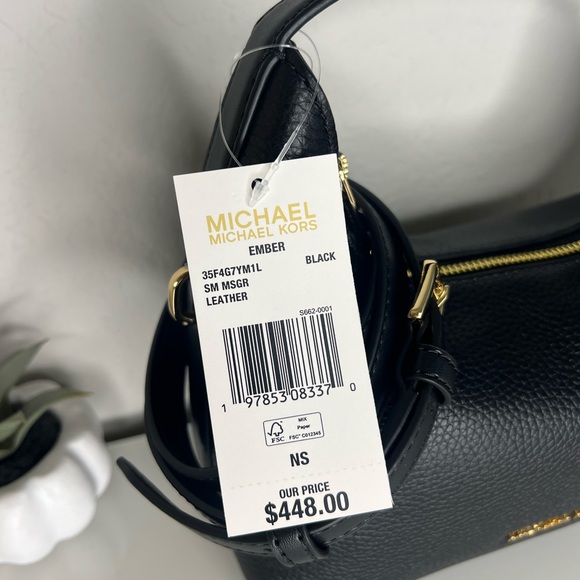Michael Kors Ember Small Messenger Crossbody Bag Black NWT - Picture 6 of 6